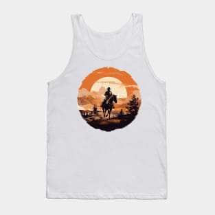 Desert Wanderer: A Lone Cowboy's Journey Tank Top